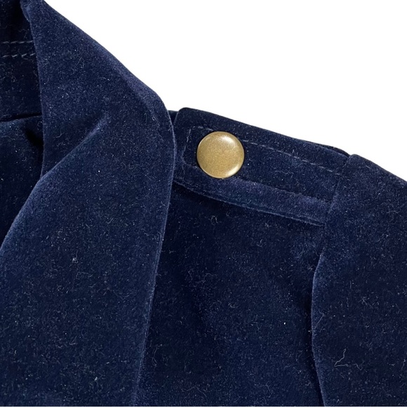 Disneys Frozen size 4t navy blue velvet gold zip up jacket, Anna & floral design - Picture 4 of 11